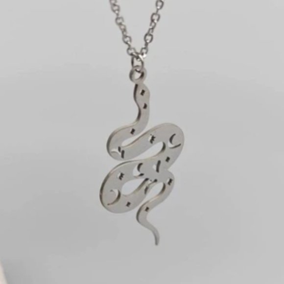 🔮 2 for $40 🔮 Mystical Boho Snake Design Stainless Steel Necklace - Picture 3 of 6